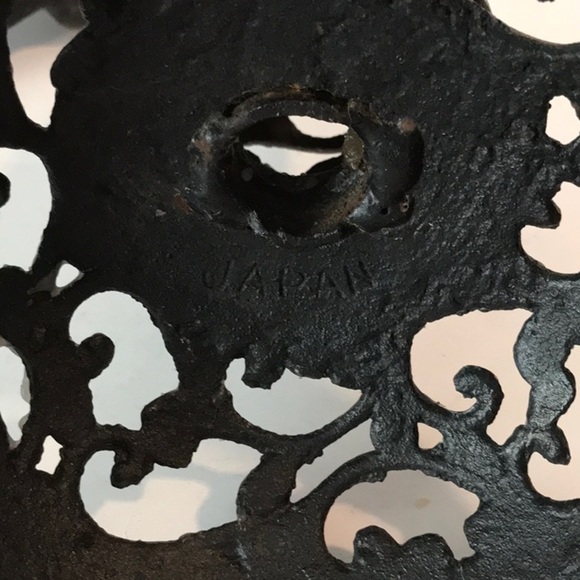 Japanese Forged Iron Candlesticks Candle Holders Gothic Japanese  5LBS Filigree - Picture 7 of 12